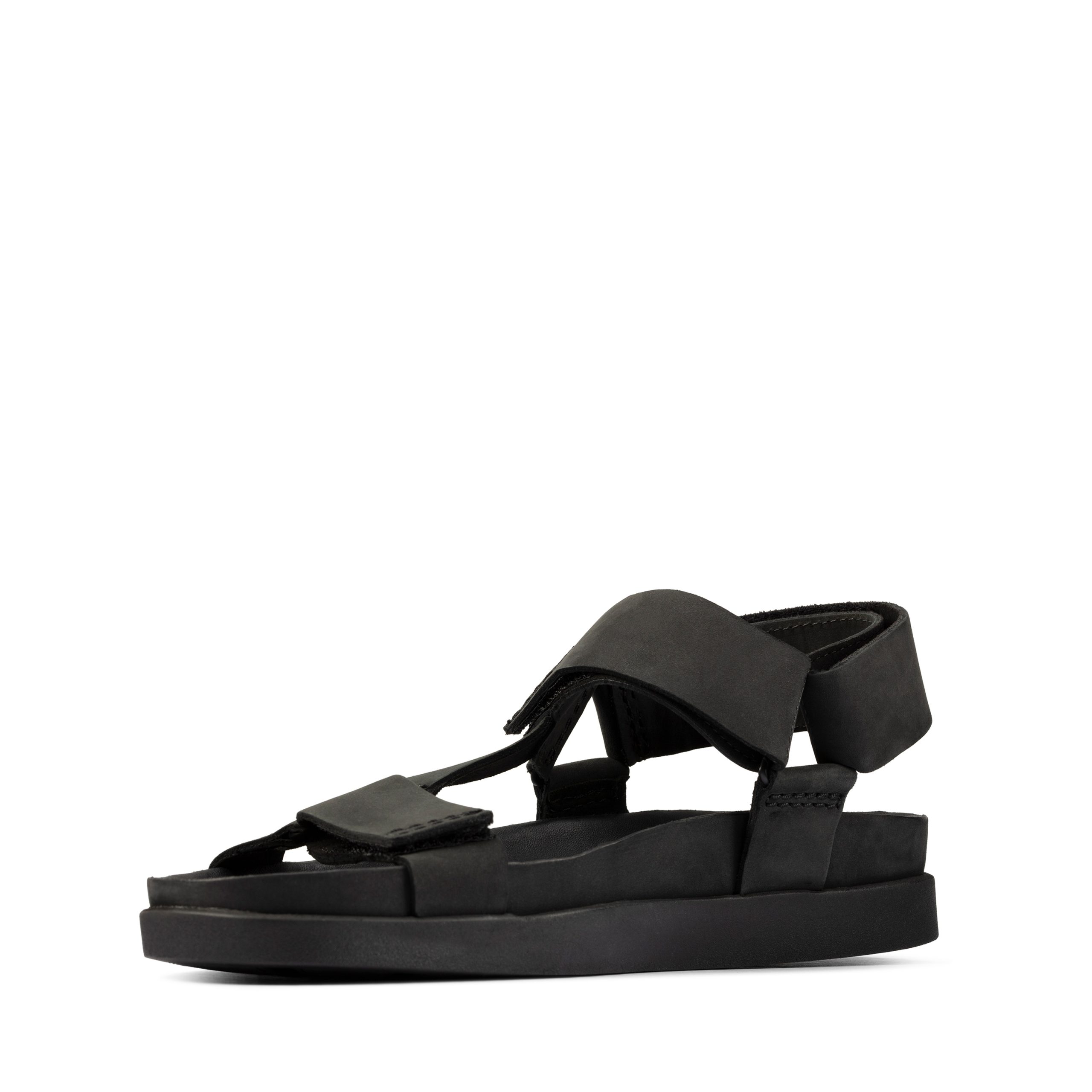 Clarks ανδρικό δερμάτινο ανατομικό πέδιλο σε μαύρο δέρμα Sunder Range Black Nubuck 26158319 - Image 3