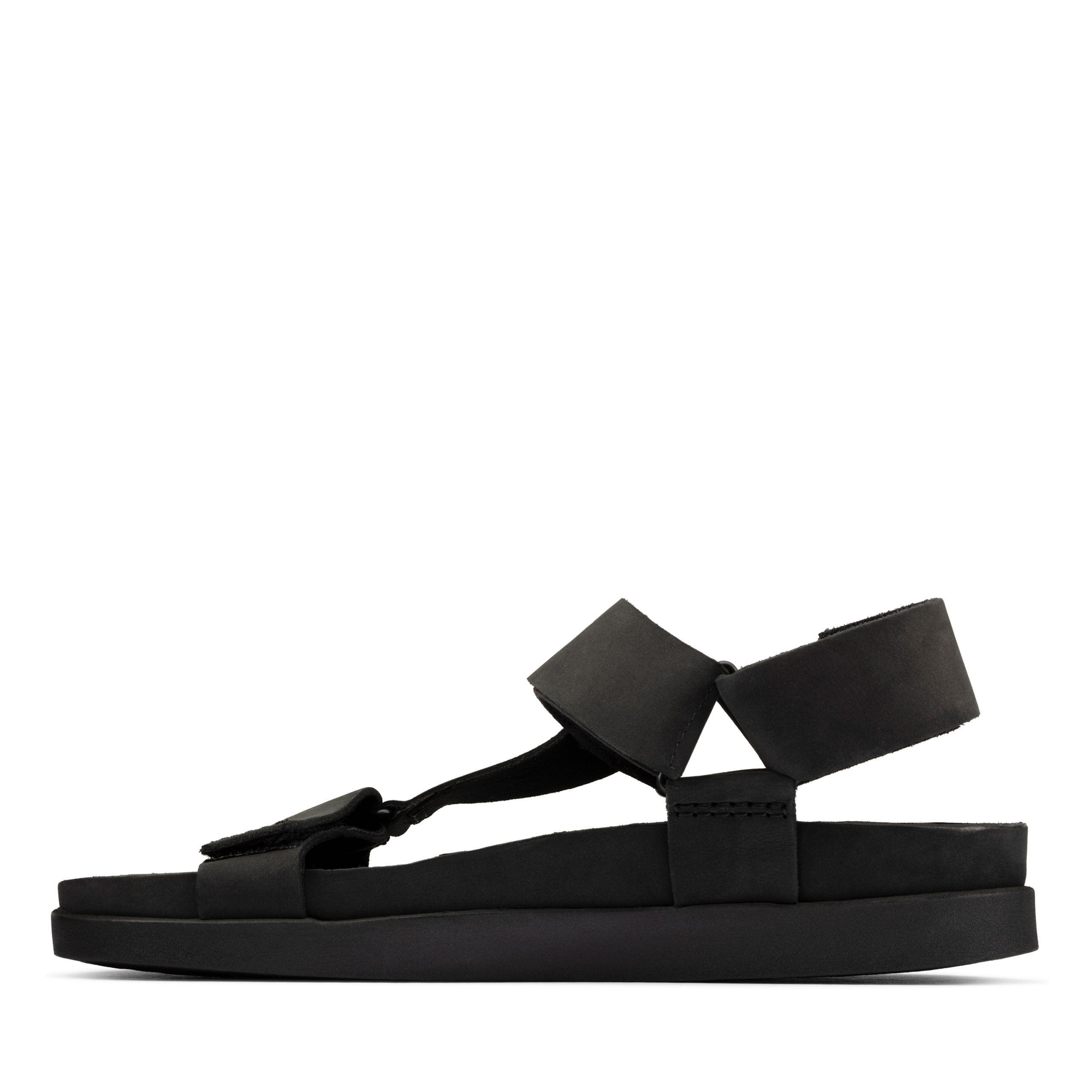 Clarks ανδρικό δερμάτινο ανατομικό πέδιλο σε μαύρο δέρμα Sunder Range Black Nubuck 26158319 - Image 5