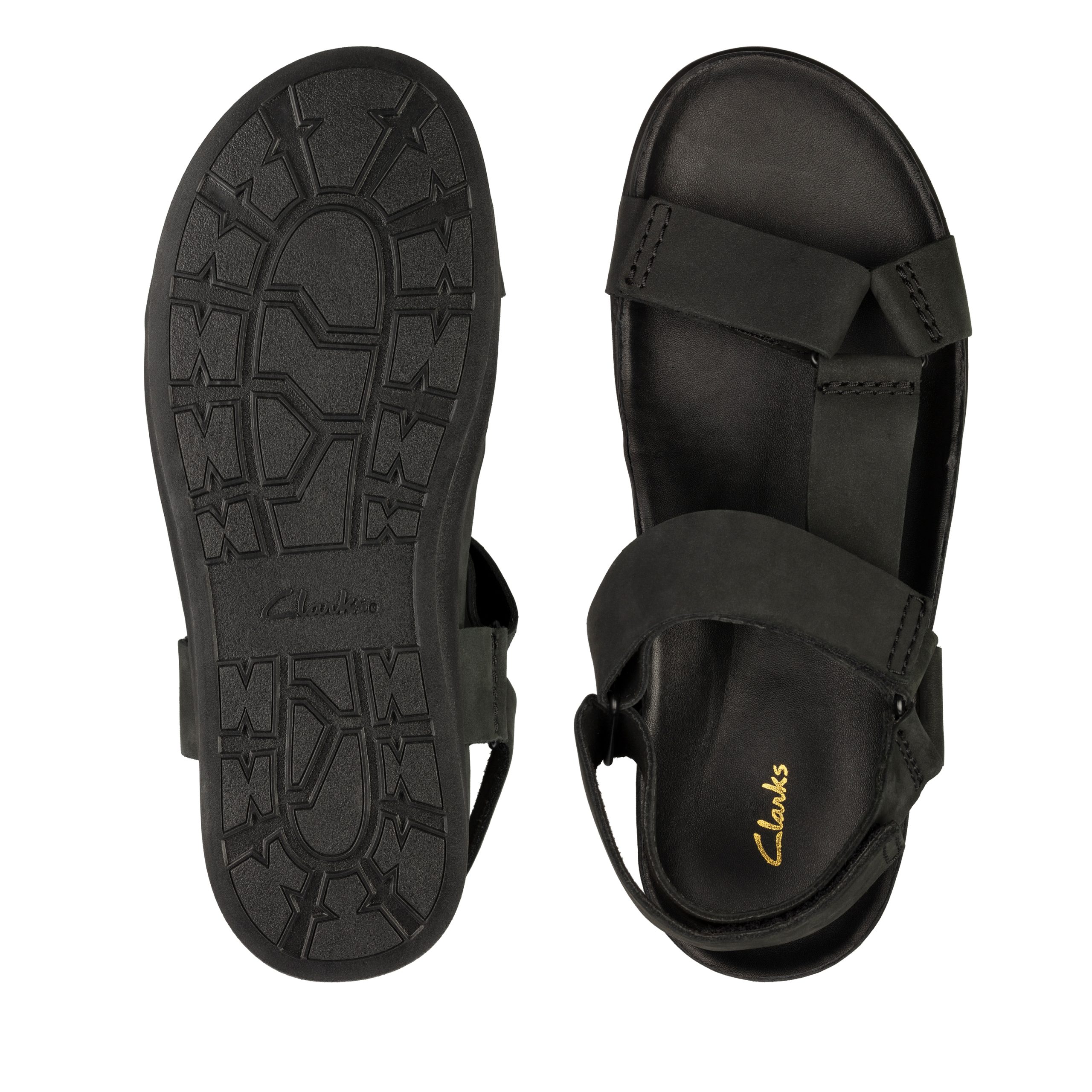 Clarks ανδρικό δερμάτινο ανατομικό πέδιλο σε μαύρο δέρμα Sunder Range Black Nubuck 26158319 - Image 7