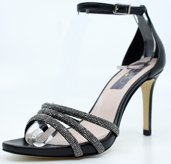 Il Mio γυναικείο πέδιλο με ψηλό τακούνι μαύρο  719-05 Black