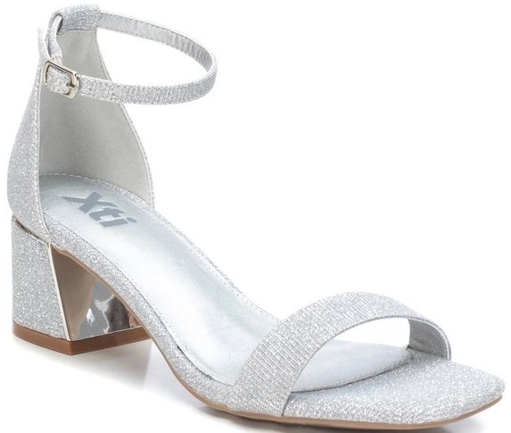 Xti Γυναικείο πέδιλο γκλίτερ με χαμηλό τακούνι Ασημί 141259 Oro