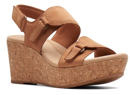 Clarks γυναικείες πλατφόρμες με φελλό Clarks Rose Lane 26171315 Light Tan