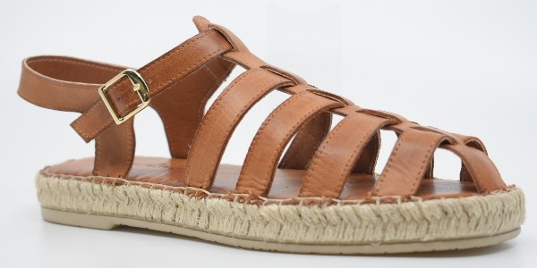 Commanchero γυναικεία εσπαντρίγια δέρμα καφέ ταμπά 5971-726 Tamba