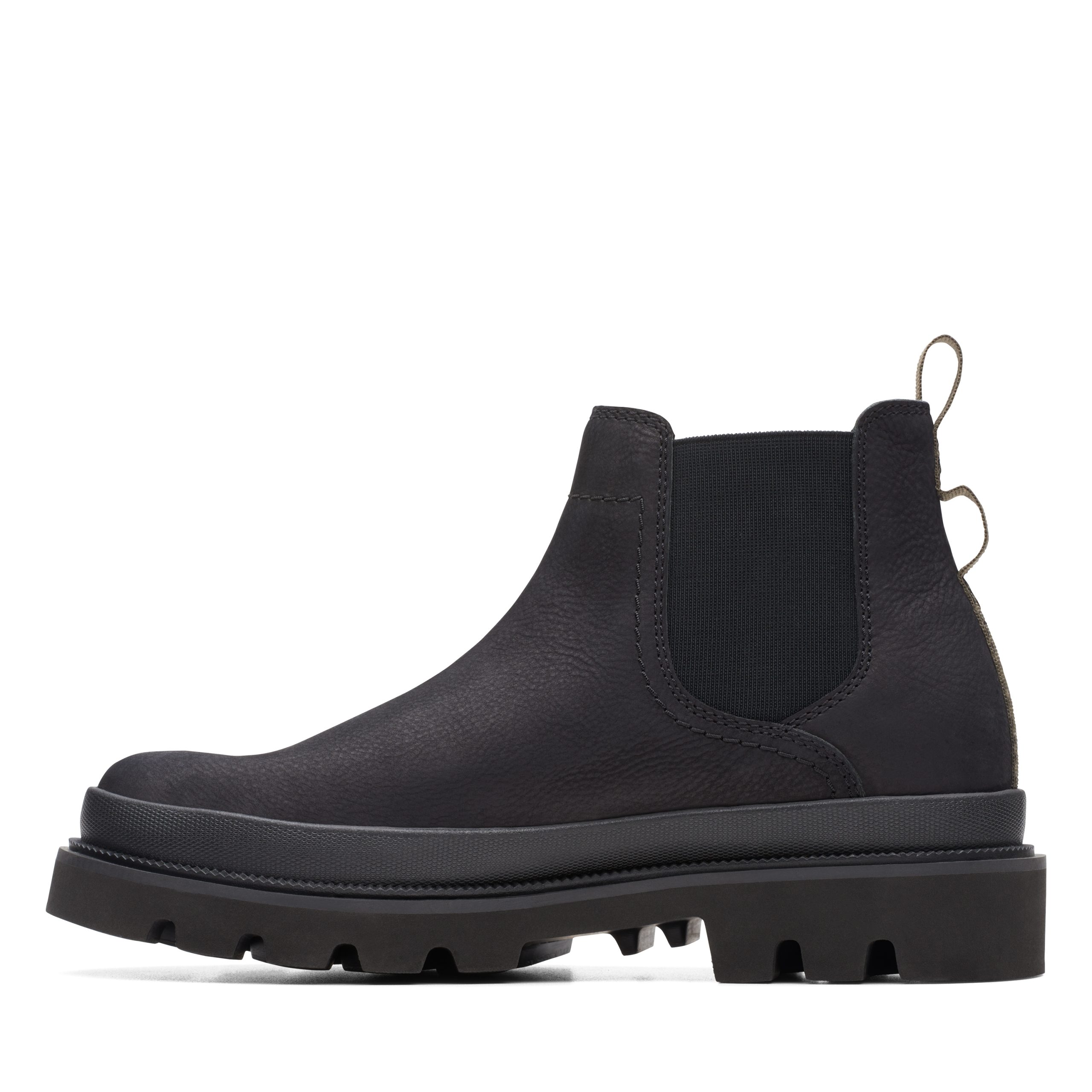 Clarks ανδρικό chelsea boot δέρμα νουμπούκ σε μαύρη απόχρωση 261734187 Badell Top Black - Image 7