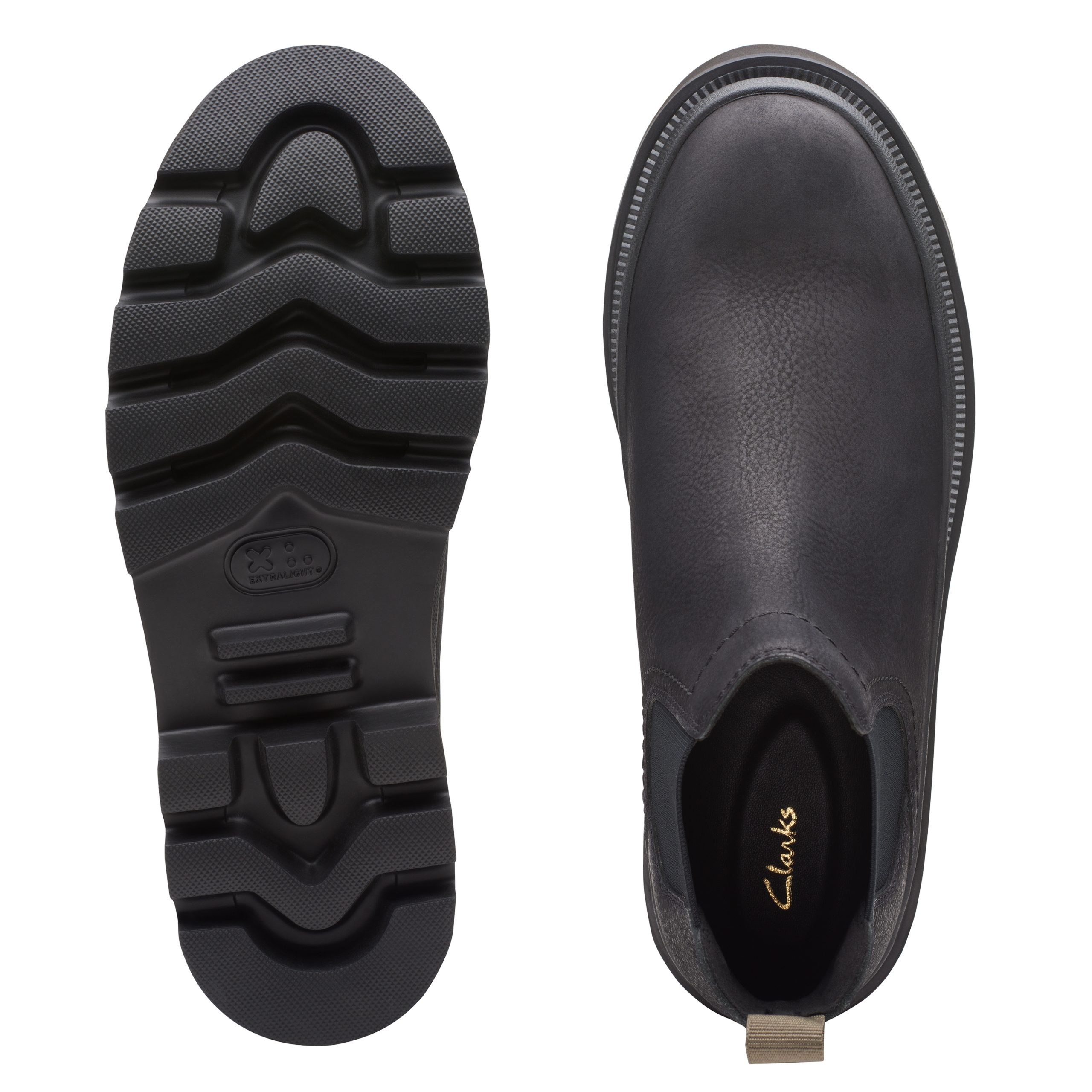 Clarks ανδρικό chelsea boot δέρμα νουμπούκ σε μαύρη απόχρωση 261734187 Badell Top Black - Image 8