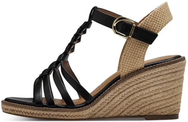 Tamaris γυναικεία πλατφόρμα με vegan leather σε μαύρο χρώμα 1-28042-42 001 Black