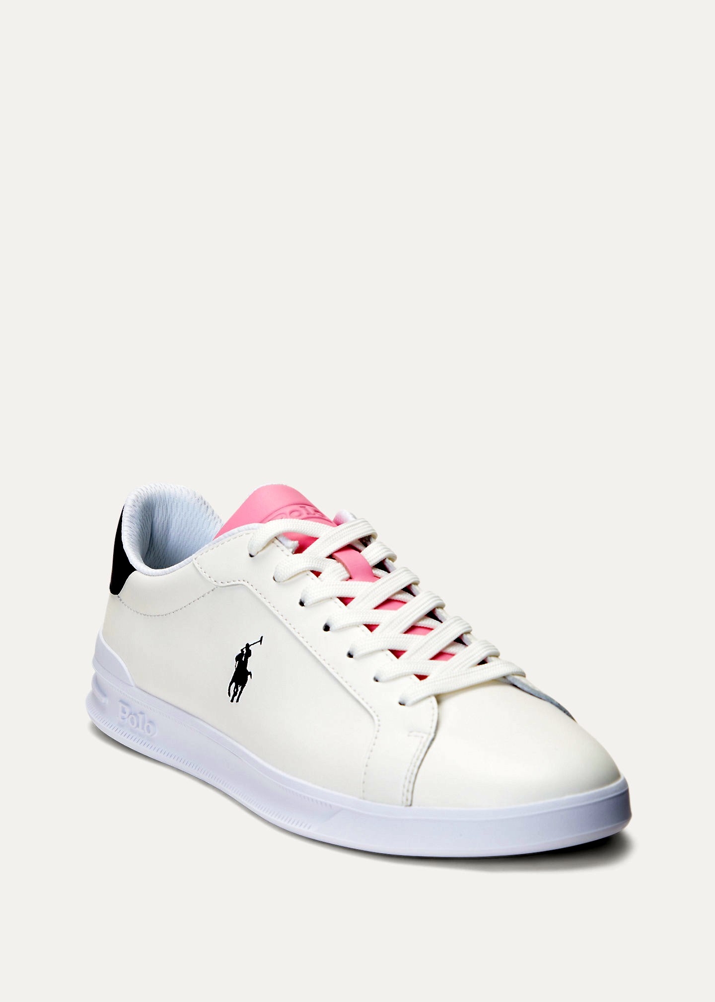 Polo ralph lauren γυναικείο sneaker δέρμα λευκό με ροζ HRT CRT II-SK-LTL WHT/ΝVY/PN 80993126001 - Image 2