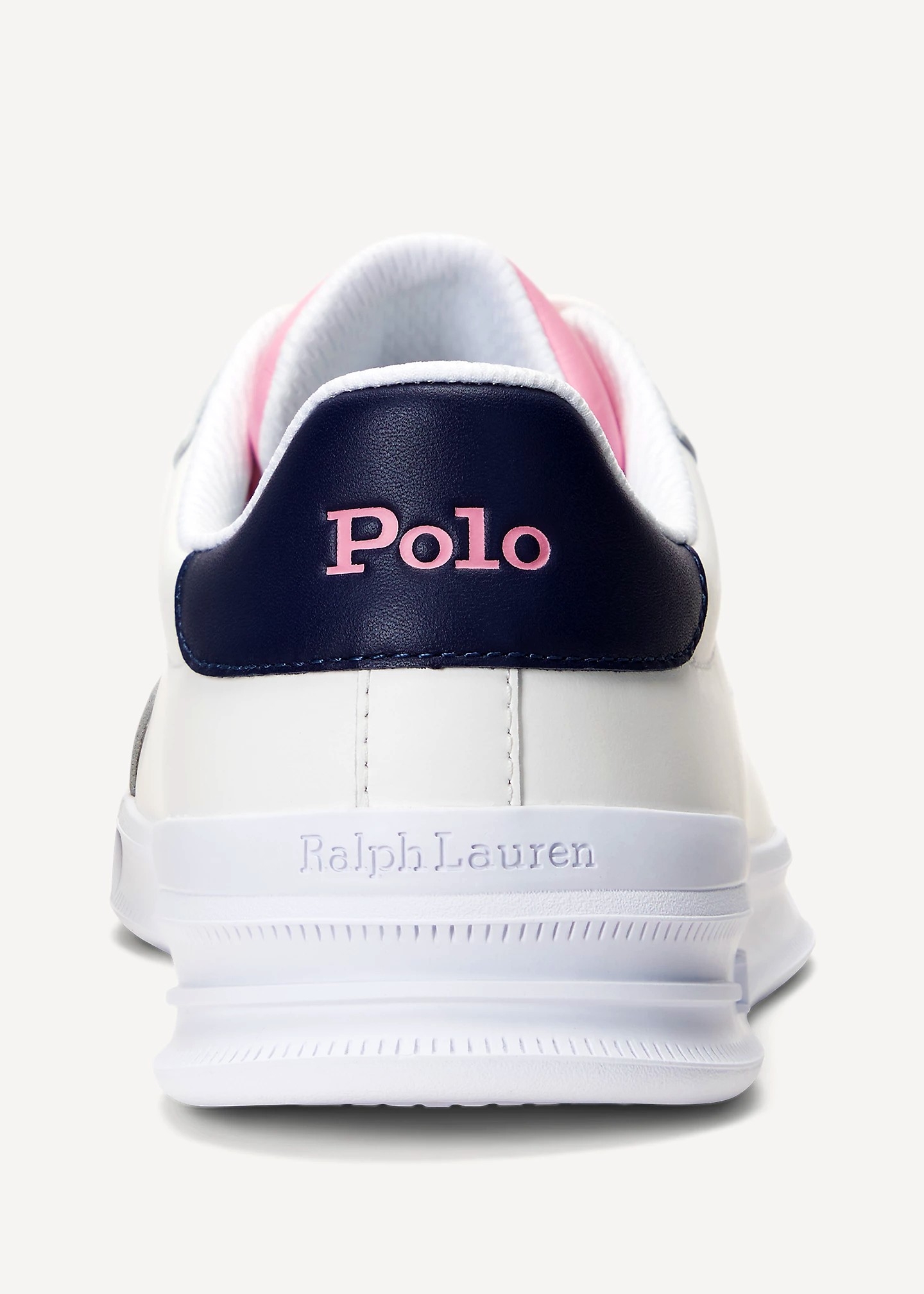 Polo ralph lauren γυναικείο sneaker δέρμα λευκό με ροζ HRT CRT II-SK-LTL WHT/ΝVY/PN 80993126001 - Image 4