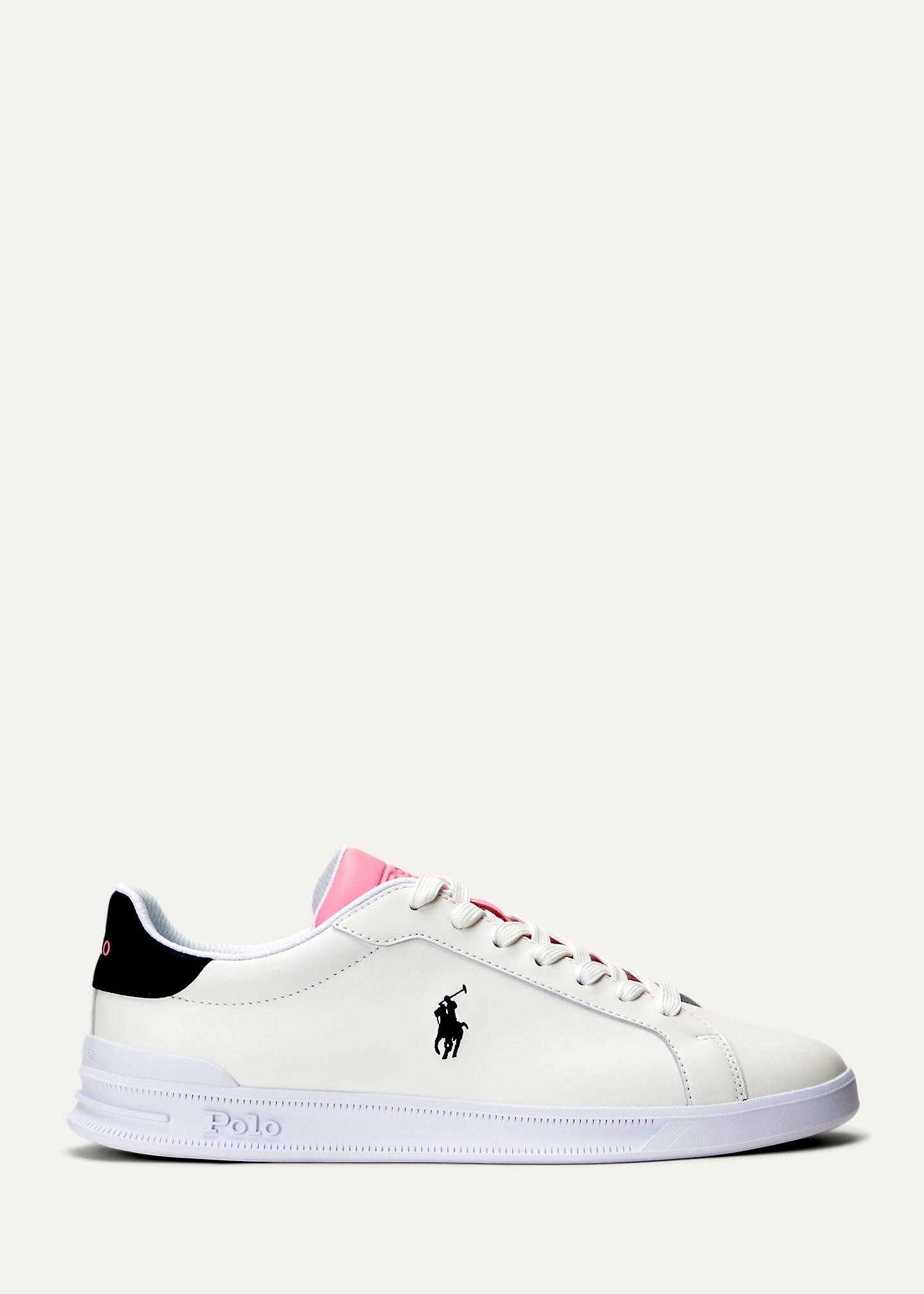 Polo ralph lauren γυναικείο sneaker δέρμα λευκό με ροζ HRT CRT II-SK-LTL WHT/ΝVY/PN 80993126001 - Image 6