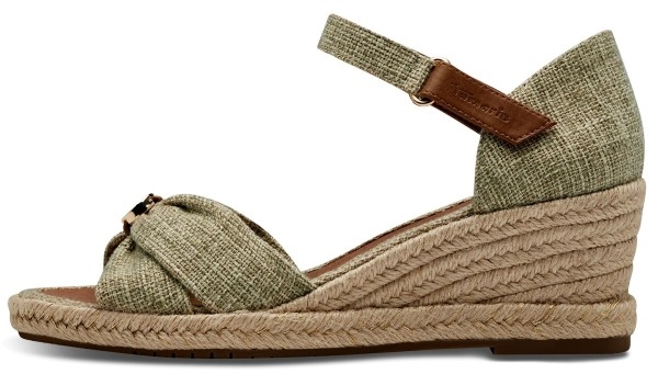 Tamaris γυναικεία πέδιλο πλατφόρμα  από ύφασμα σε χακί χρώμα 1-28357-42 318 Nature