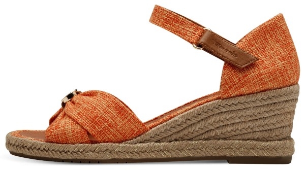 Tamaris γυναικεία πέδιλο πλατφόρμα  από ύφασμα σε πορτοκαλί χρώμα 1-28357-42 606 Orange