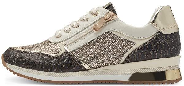 Marco Tozzi γυναικεία sneaker δερμάτινα σε μπεζ χρώμα με φερμουάρ 2-23713-23-402 cream comb