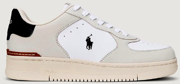 Polo Ralph Lauren Sneakers  σε λευκό χρώμα με μπεζ Masters Crt Sk ltl Wht Multi 809955690001