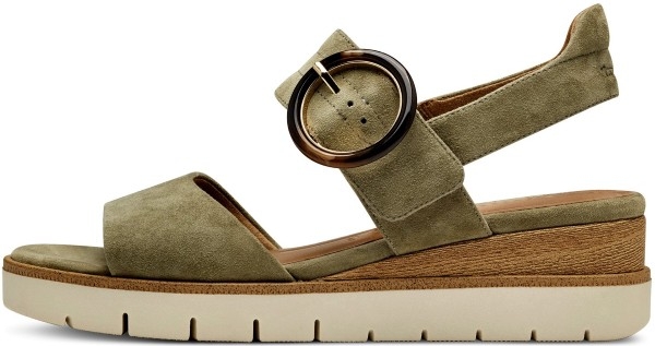 Tamaris γυναικείο πέδιλο ανατομικό δέρμα καστόρι σε χακί χρώμα 1-28206-42-762 Sage Uni