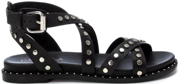 Carmela γυναικείο πέδιλο δερμάτινο με τρουκ σε μαύρο χρώμα 16239301 S.Piel Negro