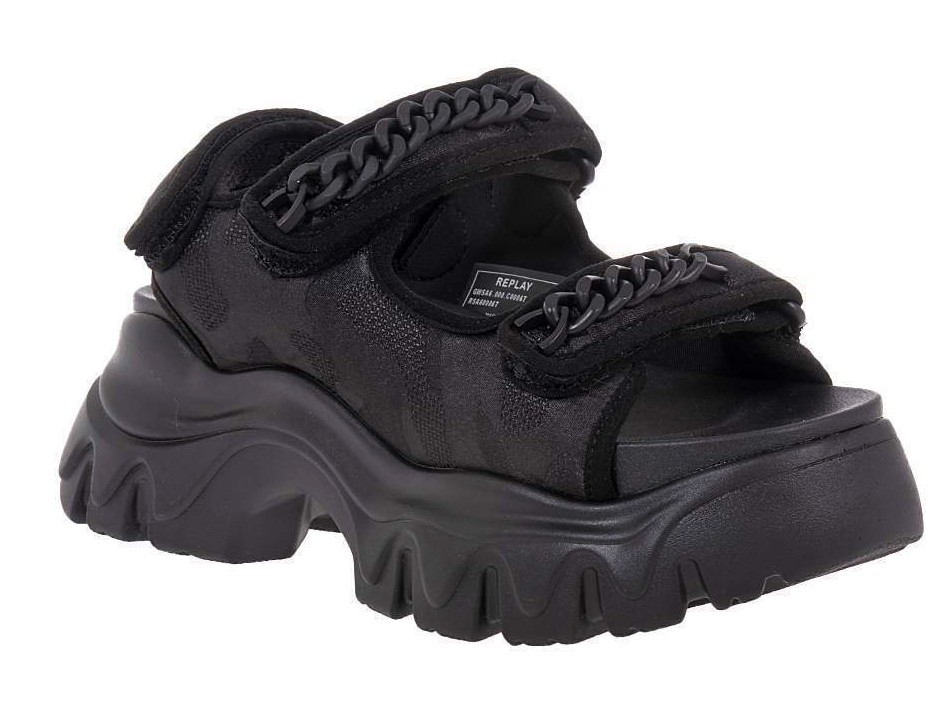 Replay γυναικείο flatform chunky πέδιλο σε μαύρο χρώμα JUYCE CHAIN RSA60006T-0003 Black - Image 2