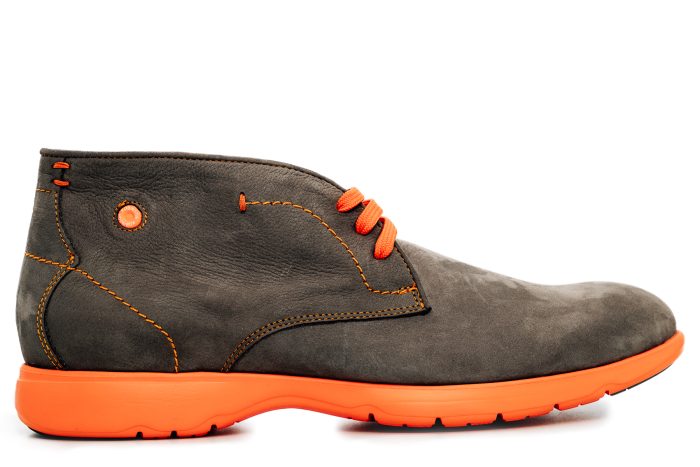 Robinson γκρι καστορ ημίμποτο σόλα/κορδόνια πορτοκαλί