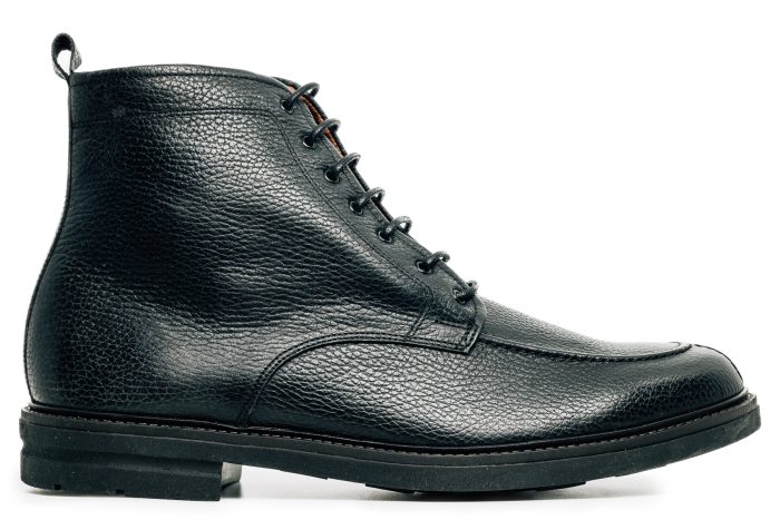 Fentini Ανδρικό Δερμάτινο Μποτάκι - Μαύρο "Gofre" με Φλις Επένδυση