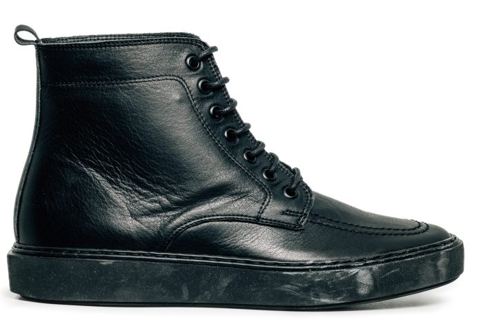 Fentini Ανδρικό Δερμάτινο Ημίμποτο - Black Grain Leather