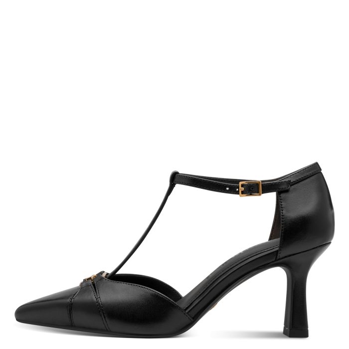 Tamaris Γυναικείο T-Strap Pump Leather – Black (1-22306-46-001)