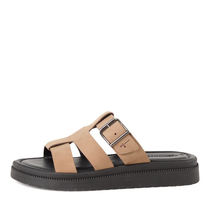 Tamaris Δερμάτινη Γυναικεία Ανατομική Παντόφλα Taupe Nubuc (1-27102-46-353)