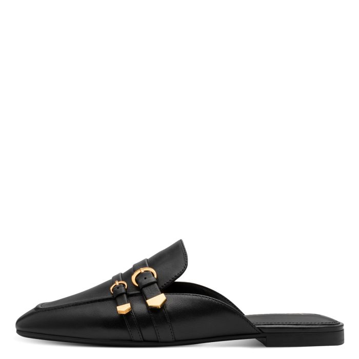 Tamaris Δερμάτινη Γυναικεία Παντόφλα Mule Black (1-27311-46-003)