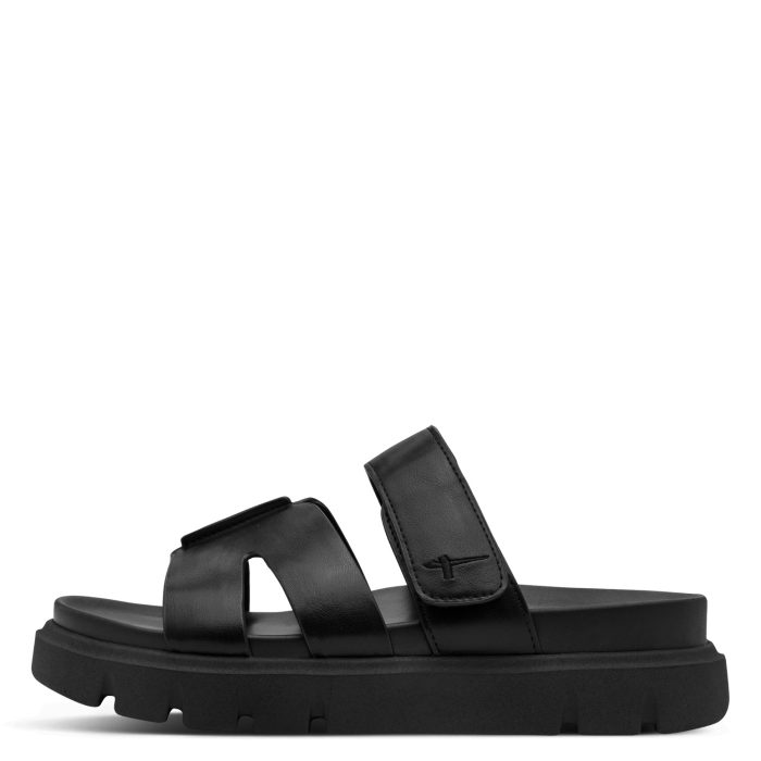 Tamaris Δερμάτινη Γυναικεία Παντόφλα Flatform Black (1-27412-46-001)