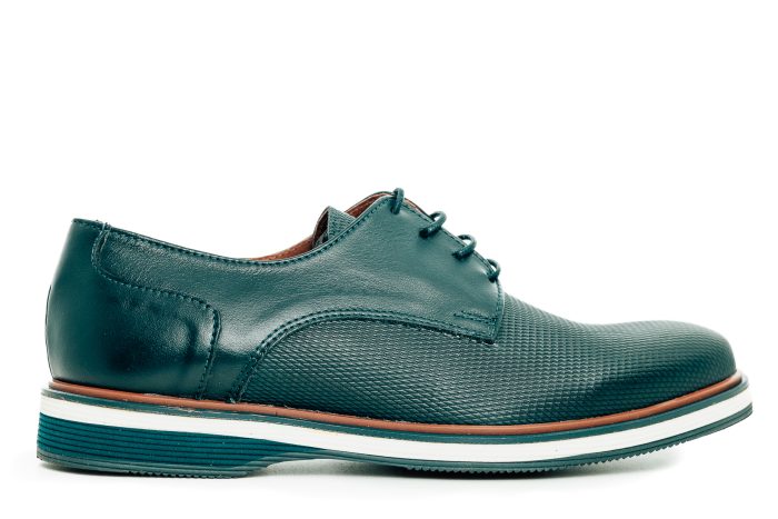 Fentini Ανδρικό Δερμάτινο Derby Shoes – Μπλε Πετρόλ (100-2189-GEL3-2184)