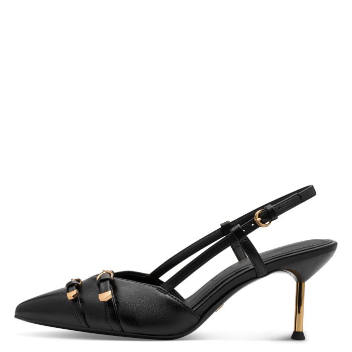 Tamaris Δερμάτινο Γυναικείο Πέδιλο Slingback Black (1-29631-46-003)