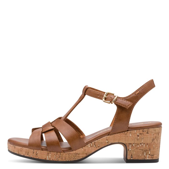 Marco Tozzi Δερμάτινο Γυναικείο Πέδιλο Cognac (2-28305-46-305)