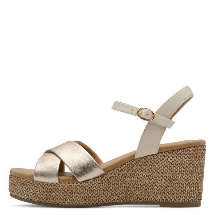 Marco Tozzi Δερμάτινο Γυναικείο Πέδιλο Platinum Comb (2-28397-42-960)