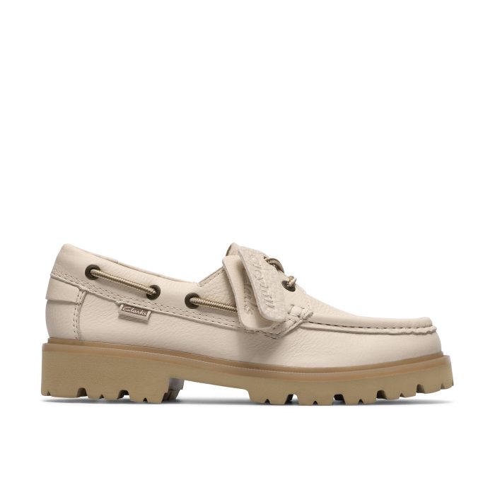 Clarks Δερμάτινο Γυναικείο Boat Shoe Cleyhill Boat Cream (26187841)