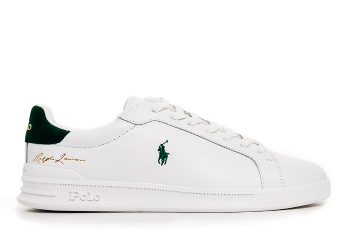Polo Ralph Lauren Δερμάτινο Ανδρικό Sneaker White/Green (809P10044001)