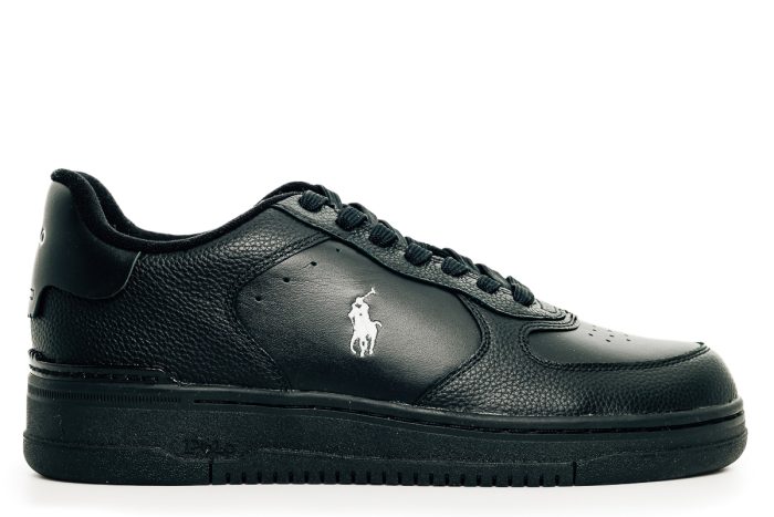 Polo Ralph Lauren Δερμάτινο Ανδρικό Sneaker Black/White (809891791002)