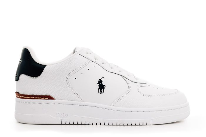 Polo Ralph Lauren Δερμάτινο Ανδρικό Sneaker White/Navy (809891791003)