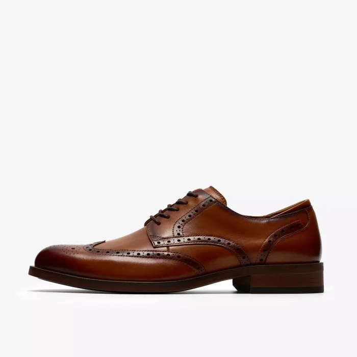 Clarks ανδρικό σκαρπίνι σε ταμπά χρώμα CraftRemi Tip Tan Leather 261863947