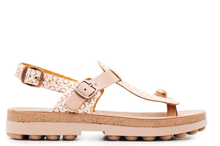 Fantasy Sandals Δερμάτινο Γυναικείο Σανδάλι Marlena Rosegold Embossed (S9005)