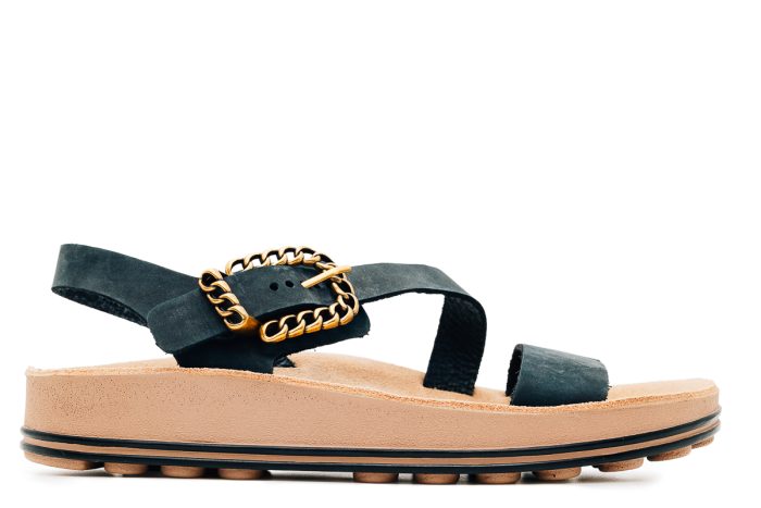 Fantasy Sandals Δερμάτινο Γυναικείο Σανδάλι Rallitsa Black (S366)