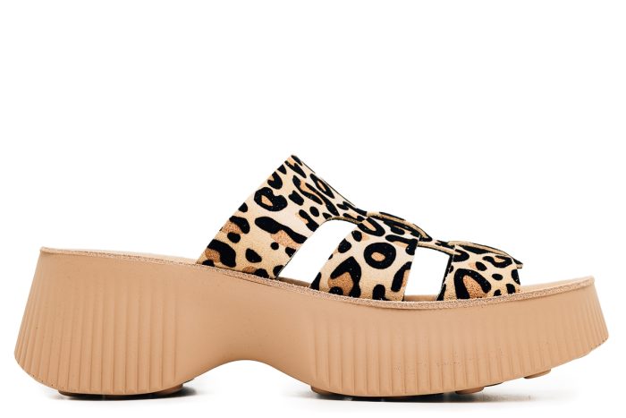 Fantasy Sandals Δερμάτινη Γυναικεία Παντόφλα Valerie Leopardo Velvet (S2110)