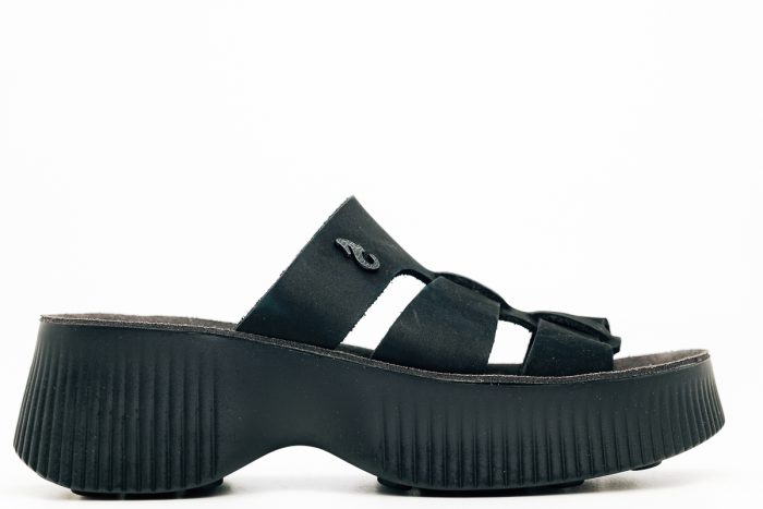 Fantasy Sandals Δερμάτινη Γυναικεία Παντόφλα Valerie Black (S2110)