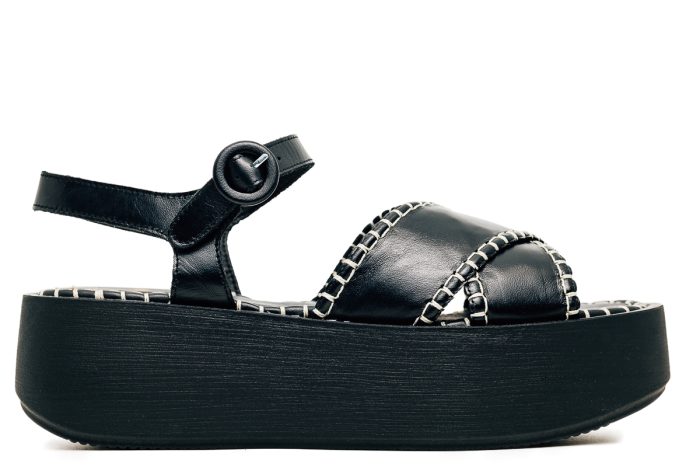 KMB Δερμάτινο Γυναικείο Σανδάλι A7342 Napa Negro