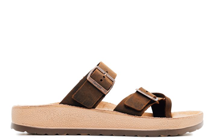Fantasy Sandals Δερμάτινη Ανδρική Παντόφλα s005 Aris Taupe