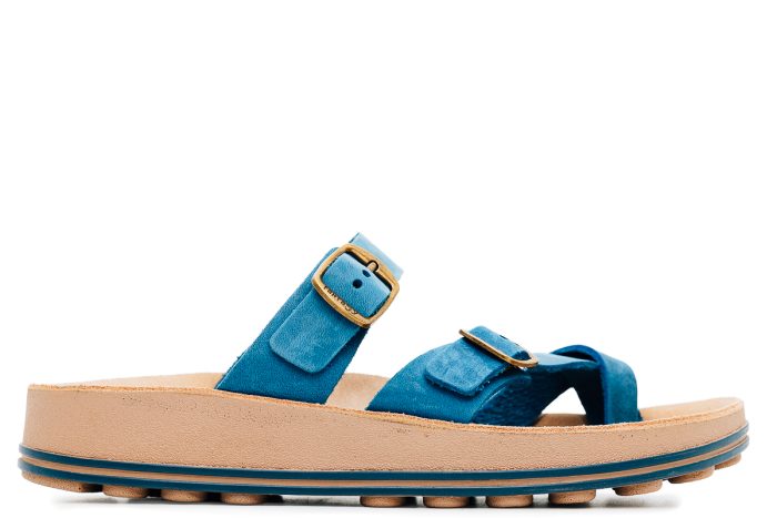 Fantasy Sandals Δερμάτινη Γυναικεία Παντόφλα s346 Caterina Blue Brush