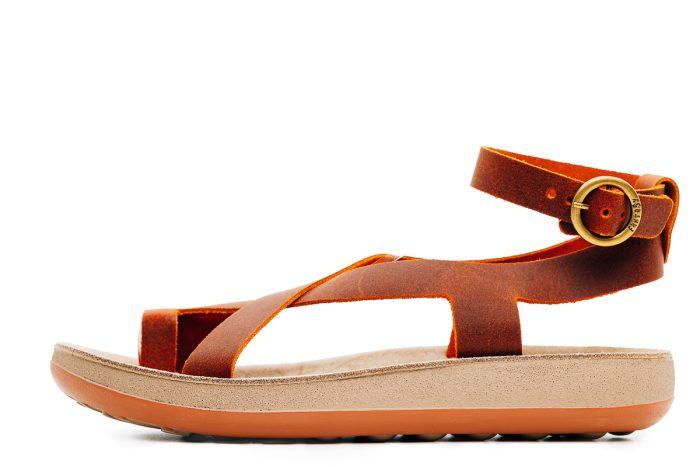 Fantasy Sandals Δερμάτινη Γυναικείο Σανδάλι S910 Nicole Arancio