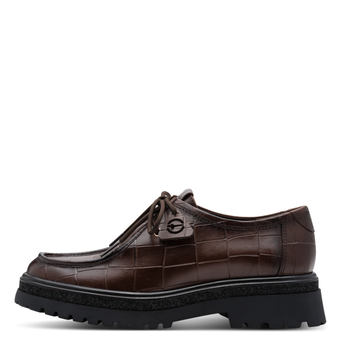 Tamaris Δερμάτινο Boat shoe Mocca Croco (1-23627-47-396)