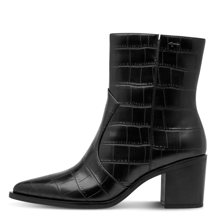 Tamaris Δερμάτινη Γυναικεία Μπότα Black Croco (1-25016-47-028)