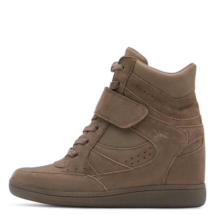 Tamaris Δερμάτινο Γυναικείο Sneaker Μποτάκι Taupe (1-25282-47-341)