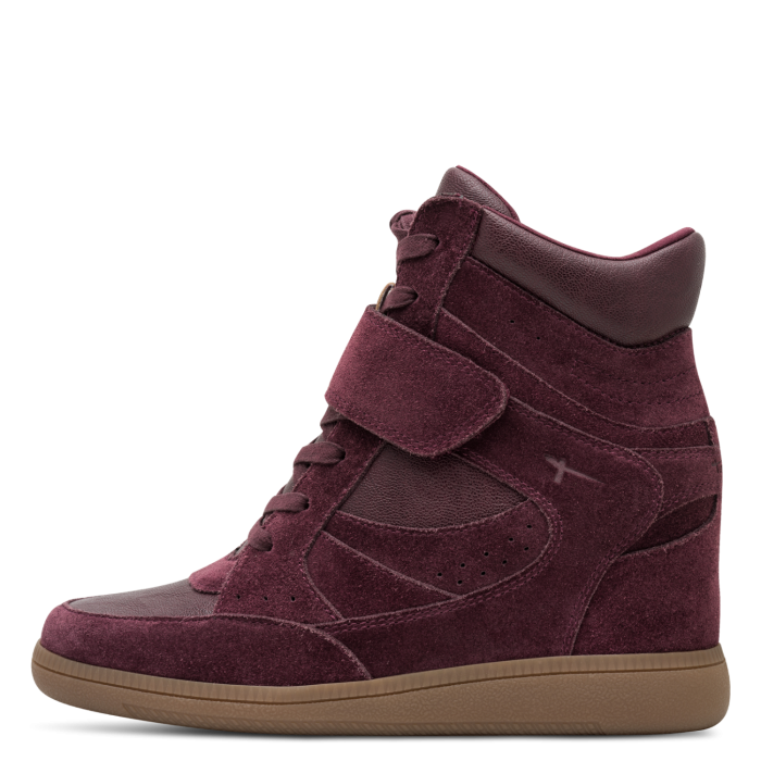 Tamaris Δερμάτινο Γυναικείο Sneaker Μποτάκι Burgundy (1-25282-47-585)