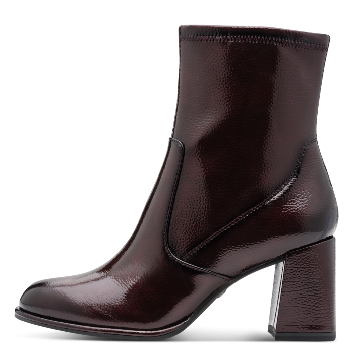 Tamaris Δερμάτινο Γυναικείο Μποτάκι Merlot Patent (1-25357-41-568)