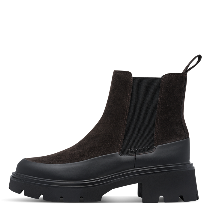 Tamaris Δερμάτινο Γυναικείο Μποτάκι Asphalt (1-25409-47-213)
